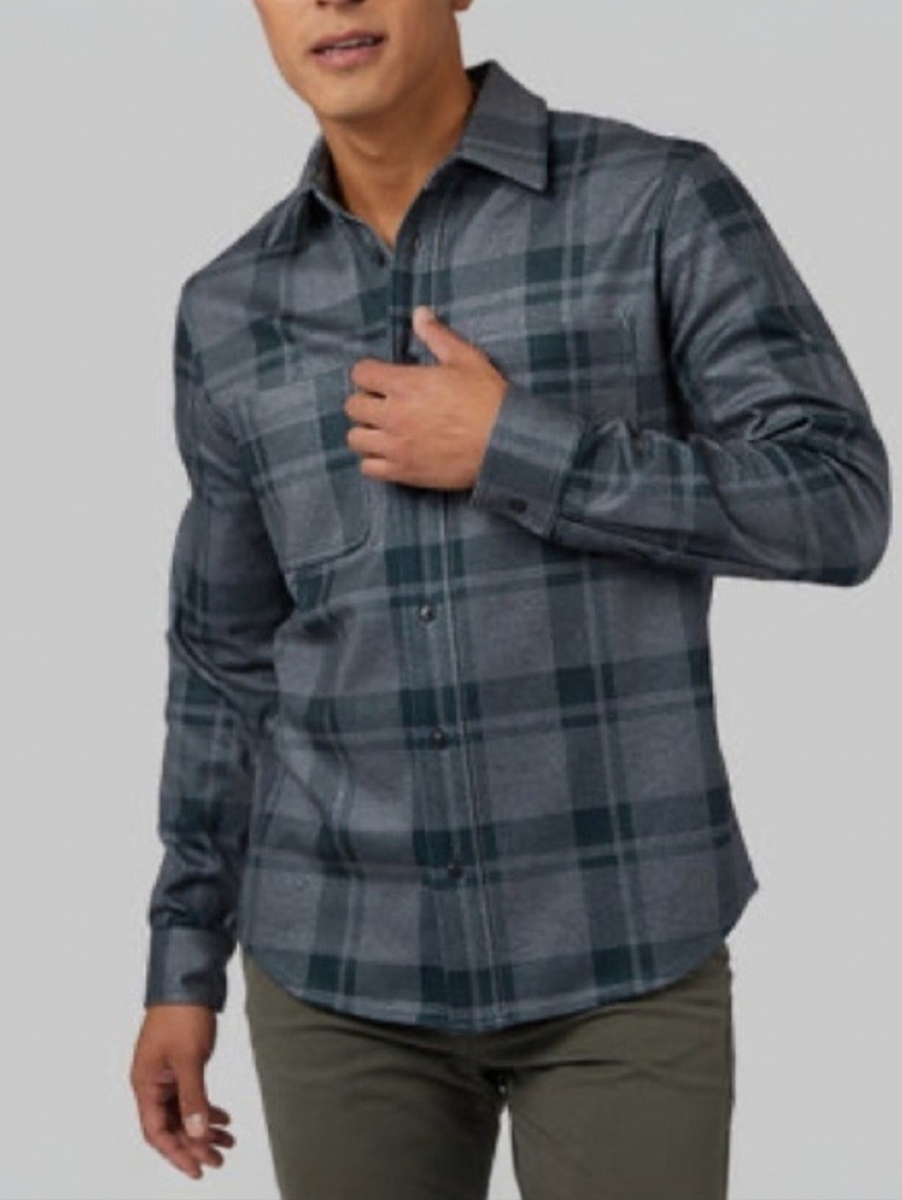 32 Heat Men's Strech Flannel Button Up Shrit Size XL